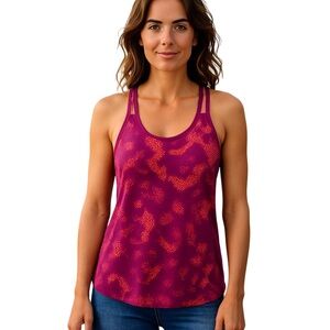 Purple Backless Tank Top with Lightweight Fabric